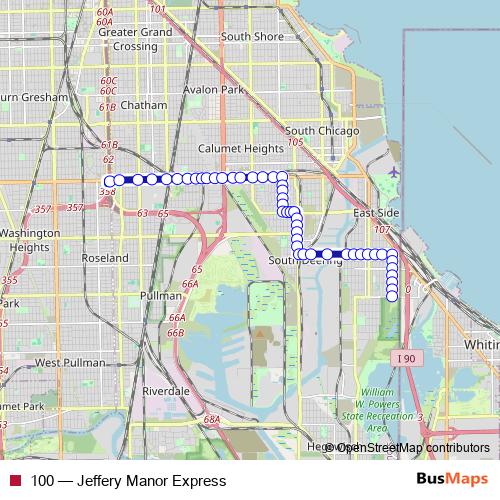 100 bus Line Map