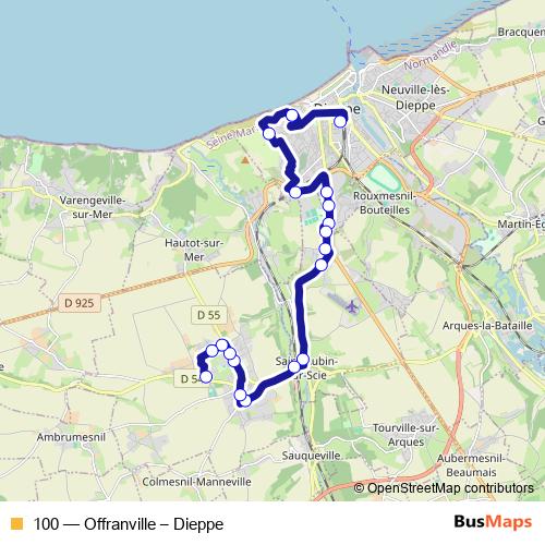 100 bus Line Map