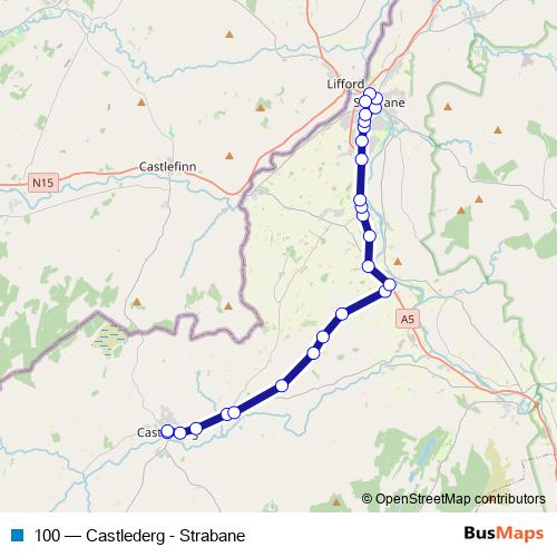 100 bus Line Map