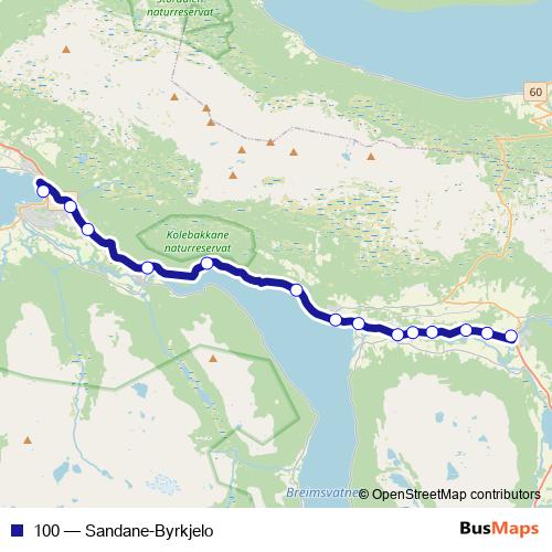100 bus Line Map