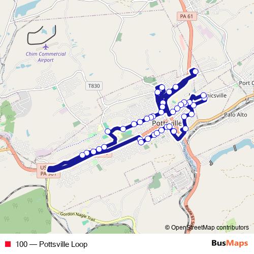 100 bus Line Map