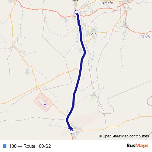 100 bus Line Map