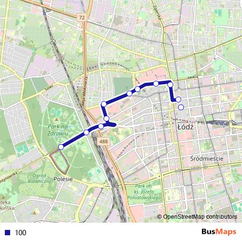 100 bus Line Map