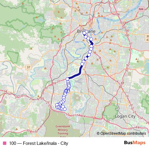 100 bus Line Map