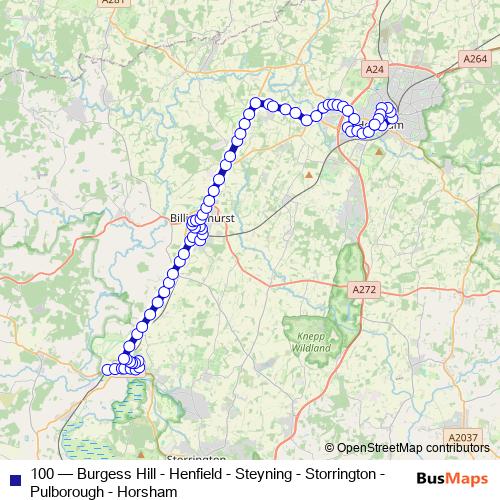 100 bus Line Map