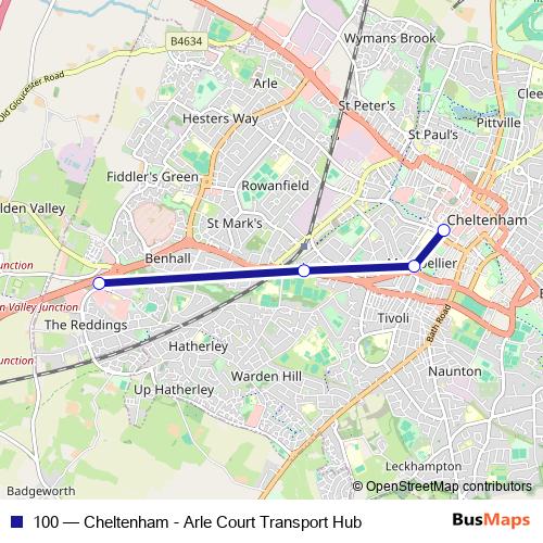 100 bus Line Map