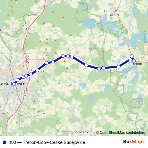 100 bus Line Map