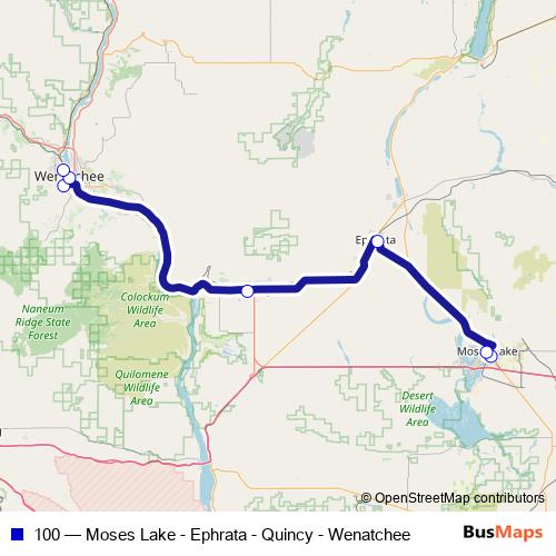 100 bus Line Map