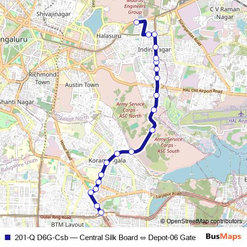 201-Q D6G-Csb bus Line Map