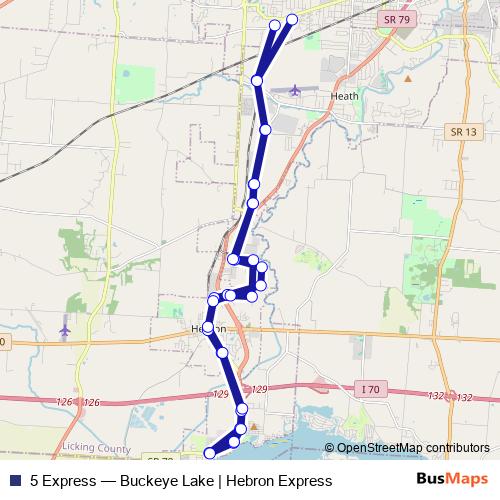 5 Express bus Line Map