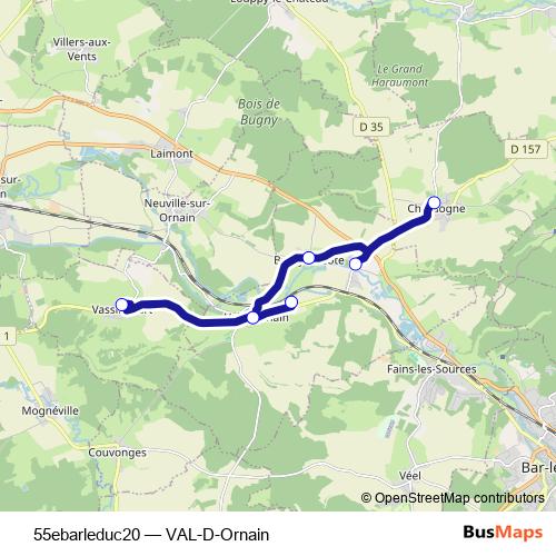 55ebarleduc20 bus Line Map