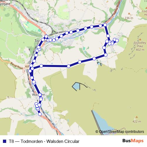 T8 bus Line Map