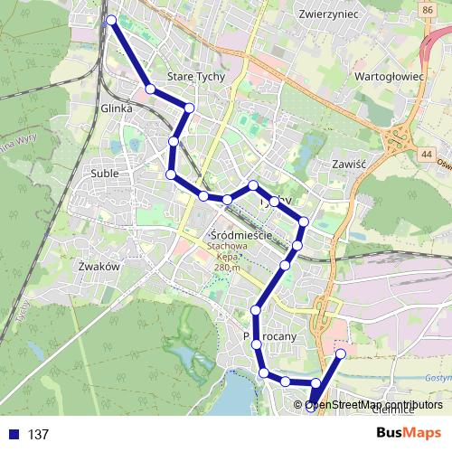 137 bus Line Map