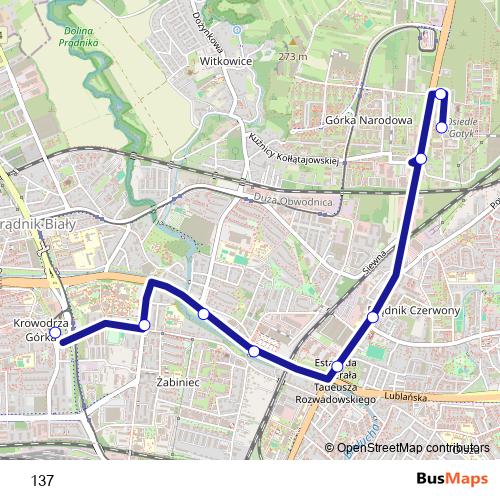 137 bus Line Map