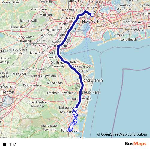 137 bus Line Map