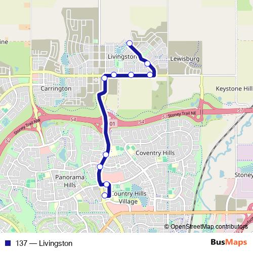 137 bus Line Map