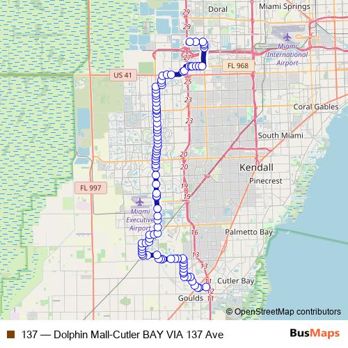 137 bus Line Map