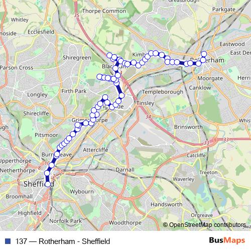 137 bus Line Map