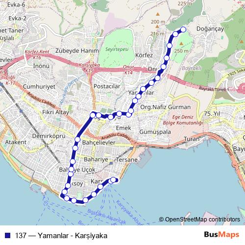 137 bus Line Map