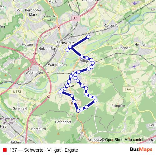 137 bus Line Map