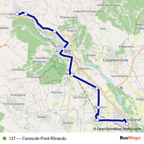 137 bus Line Map