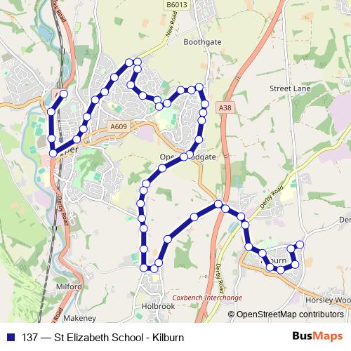 137 bus Line Map