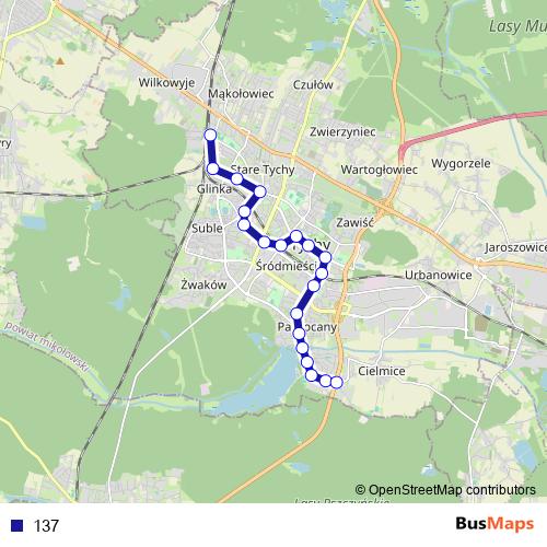 137 bus Line Map