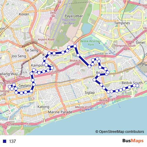 137 bus Line Map