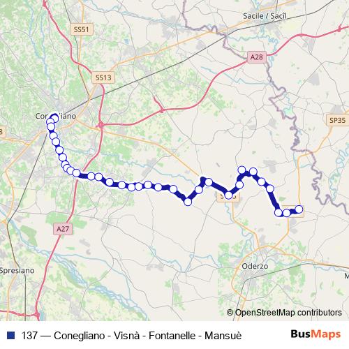 137 bus Line Map