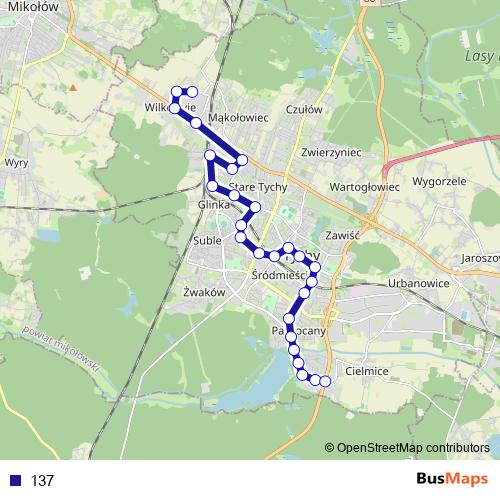 137 bus Line Map