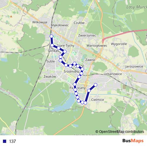 137 bus Line Map