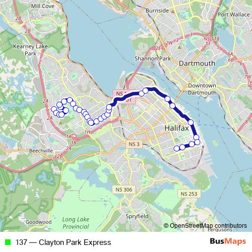 137 bus Line Map
