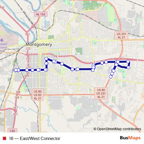 16 bus Line Map