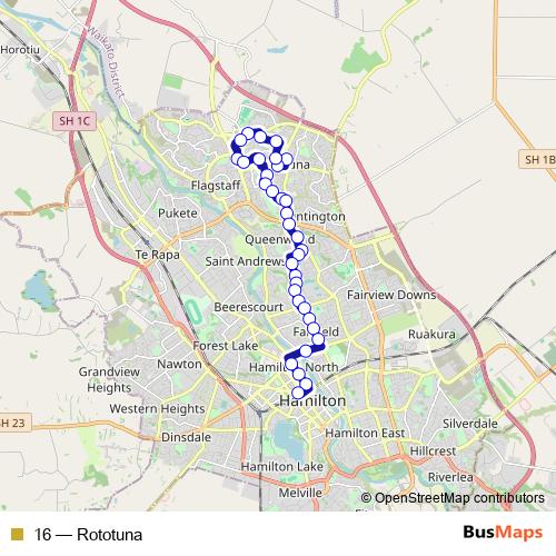 16 bus Line Map