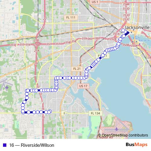 16 bus Line Map