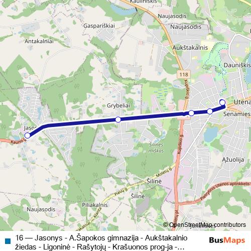 16 bus Line Map