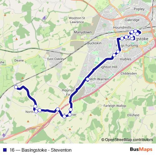 16 bus Line Map