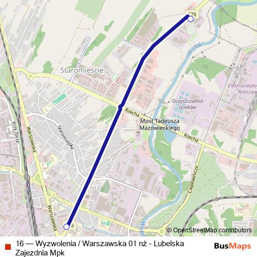 16 bus Line Map