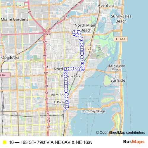 16 bus Line Map