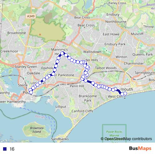16 bus Line Map