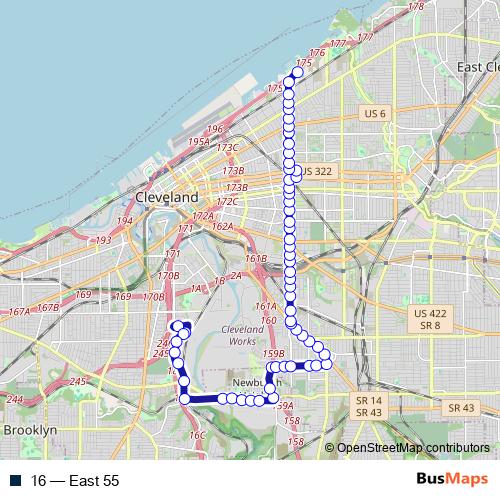 16 bus Line Map