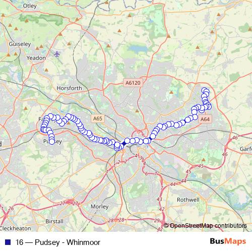 16 bus Line Map