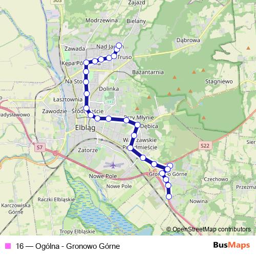 16 bus Line Map