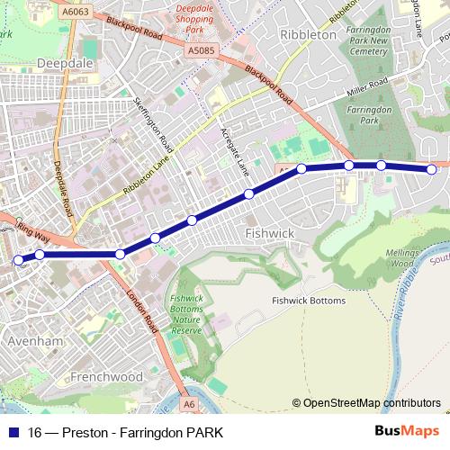 16 bus Line Map