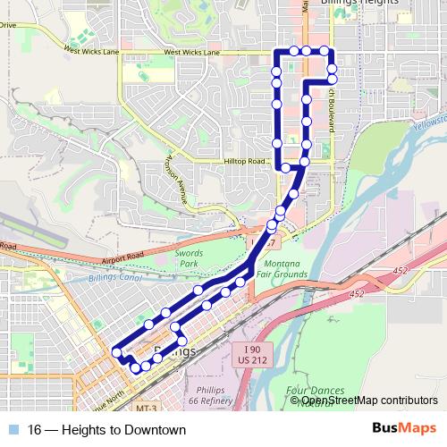 16 bus Line Map