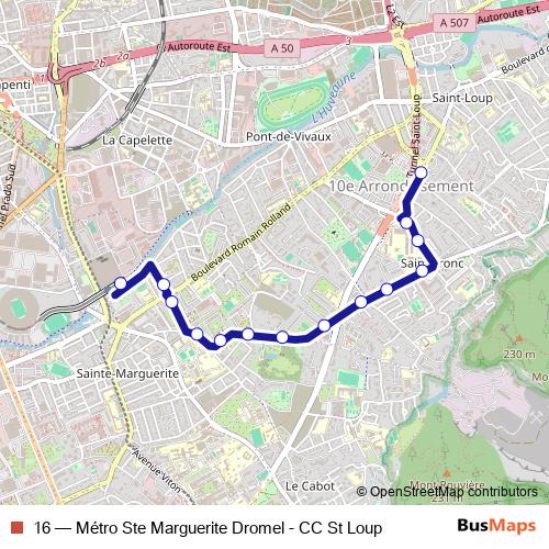 16 bus Line Map