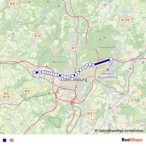 16 bus Line Map