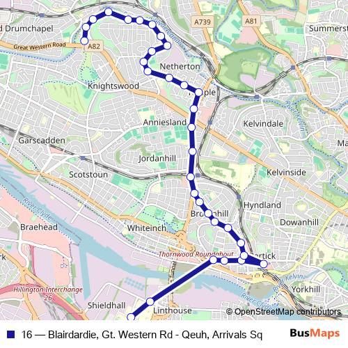 16 bus Line Map