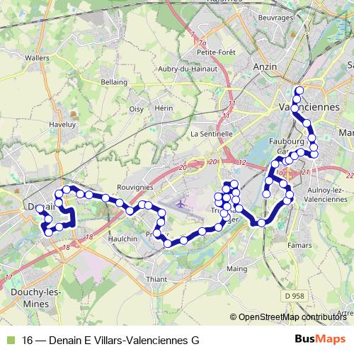 16 bus Line Map