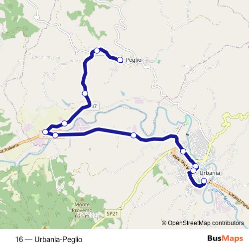 16 bus Line Map